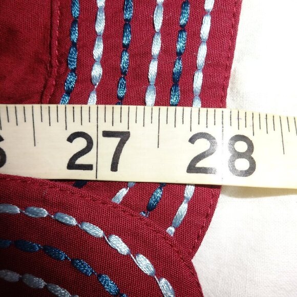 Norm Thompson women's size 2X, light weight jacket burgundy / blue embroidery - Picture 8 of 12